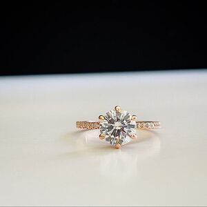 1.00CT Pave Ring Cubic Zirconias Rose Gold Plated size 7